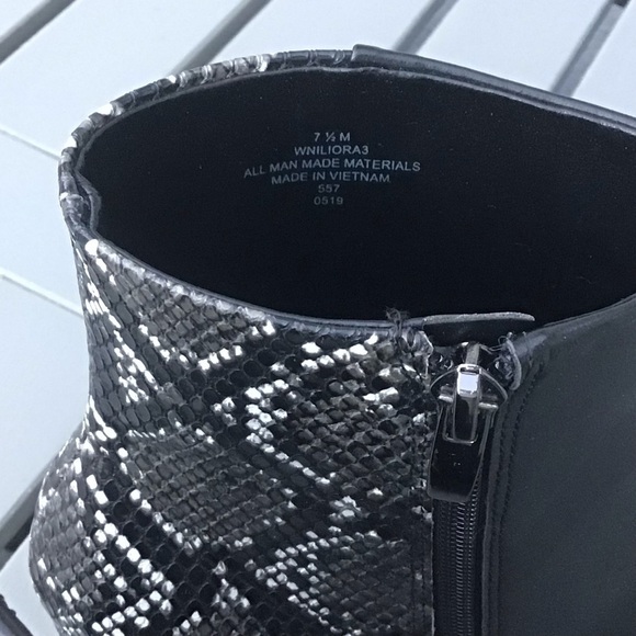 Nine West Snakeskin Print Embossed Ankle Booties - Picture 6 of 10